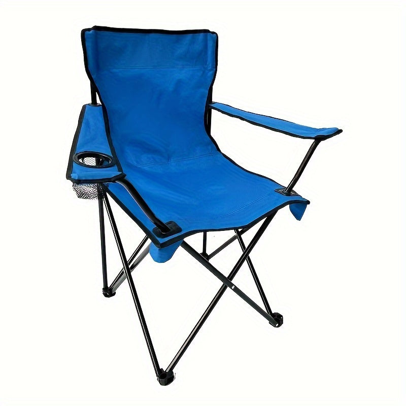 Foldable Camping Chair with Side Pocket - Durable Steel Frame for Outdoor Activities
