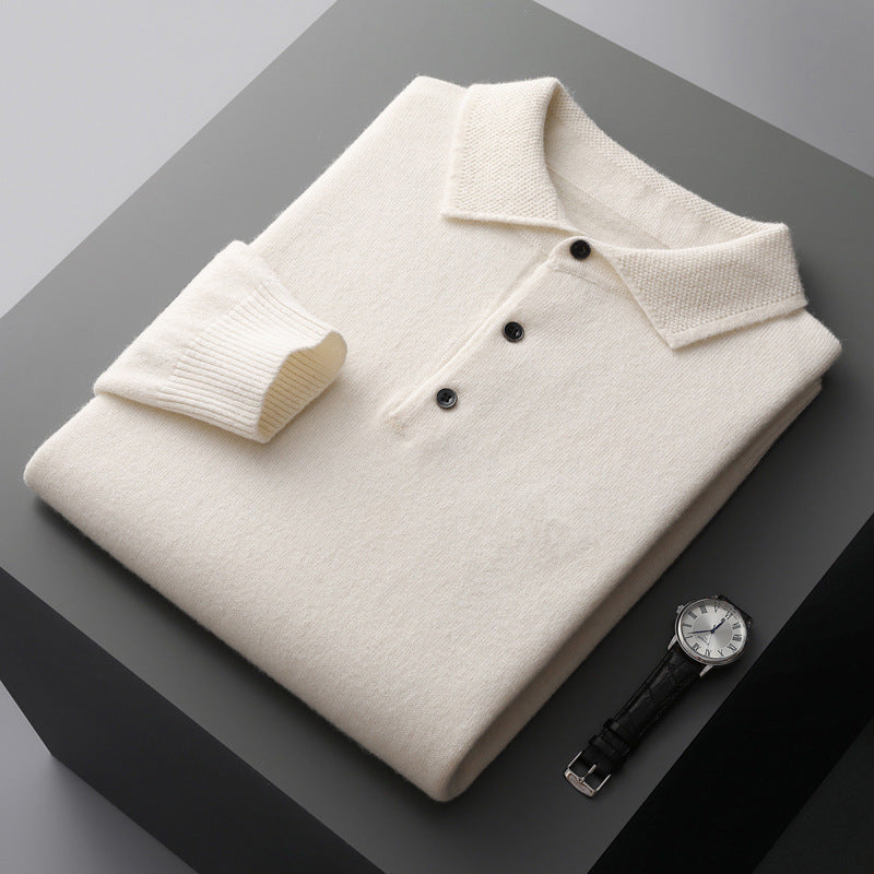 Meriwarm Longsleeve Polo | Men's Clothing | Luxury polo made from merino wool and cashmere for winter