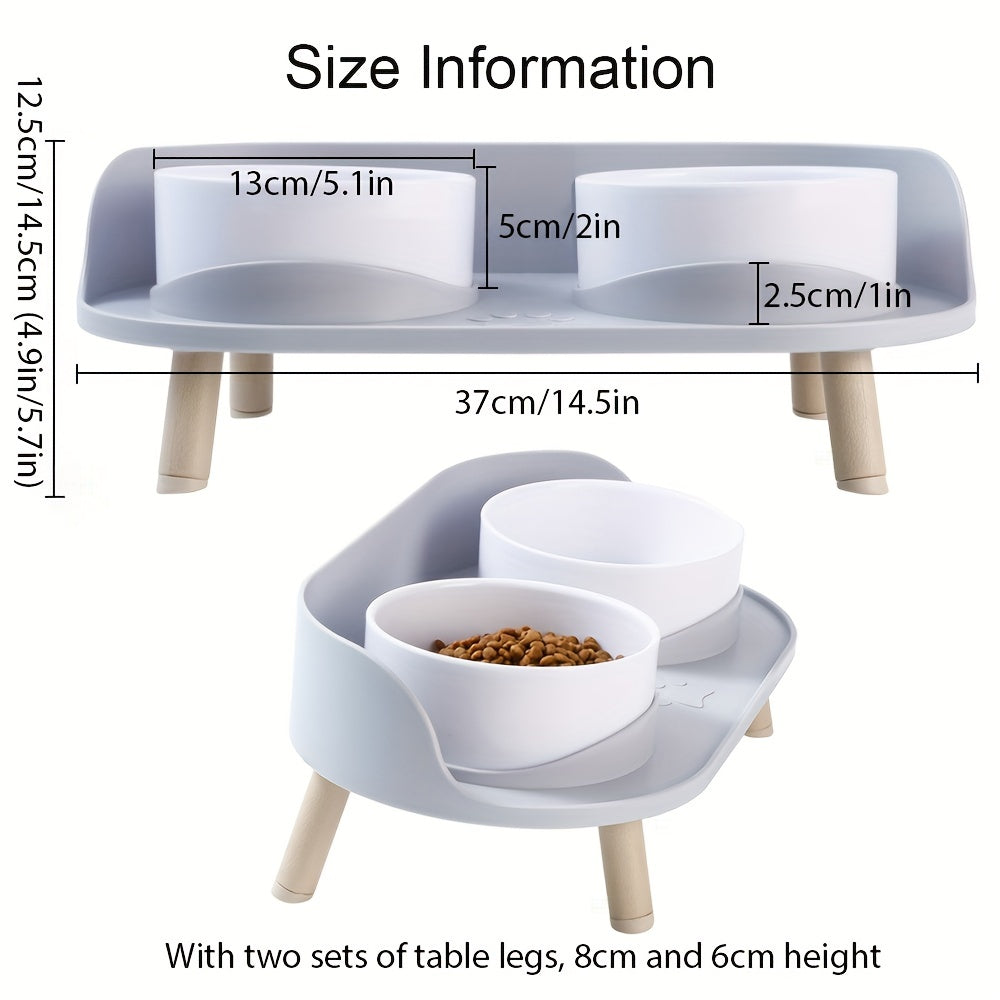 Elevated Double Pet Bowl – Comfortable and Healthy Eating for Cats and Dogs