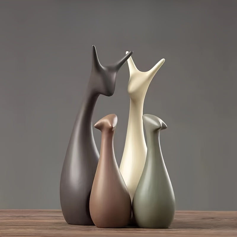Ceramic Deer Statue Set – Luxury Decor for Living Room and Office