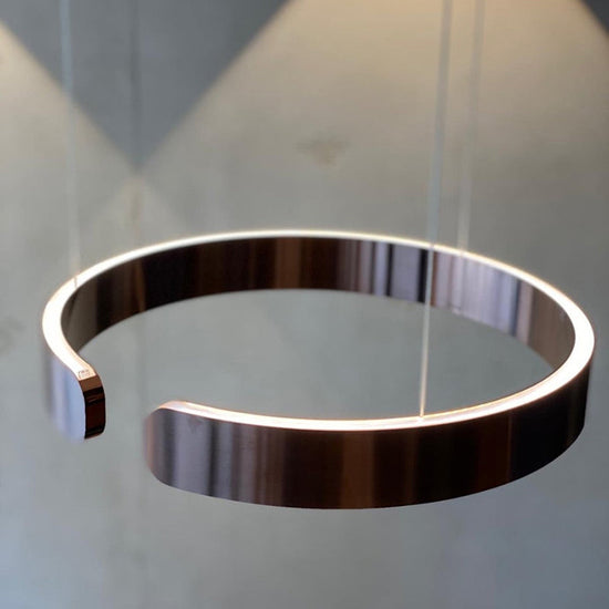 LumaHalo - Modern LED Pendant Light - Circular Design in Black/White/Gold