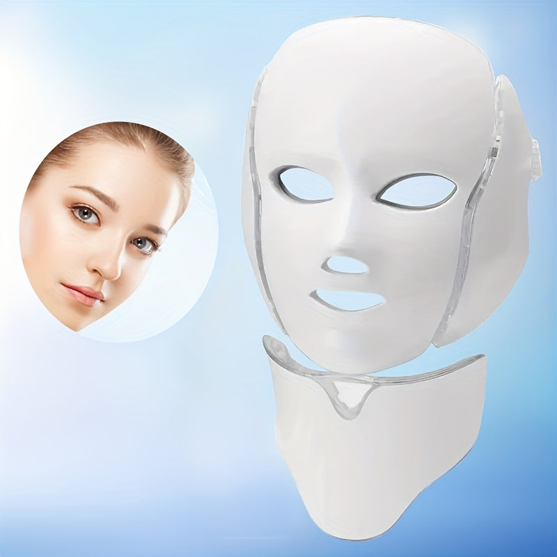 7-Colour LED Face and Neck Mask – USB Rechargeable Skincare Device