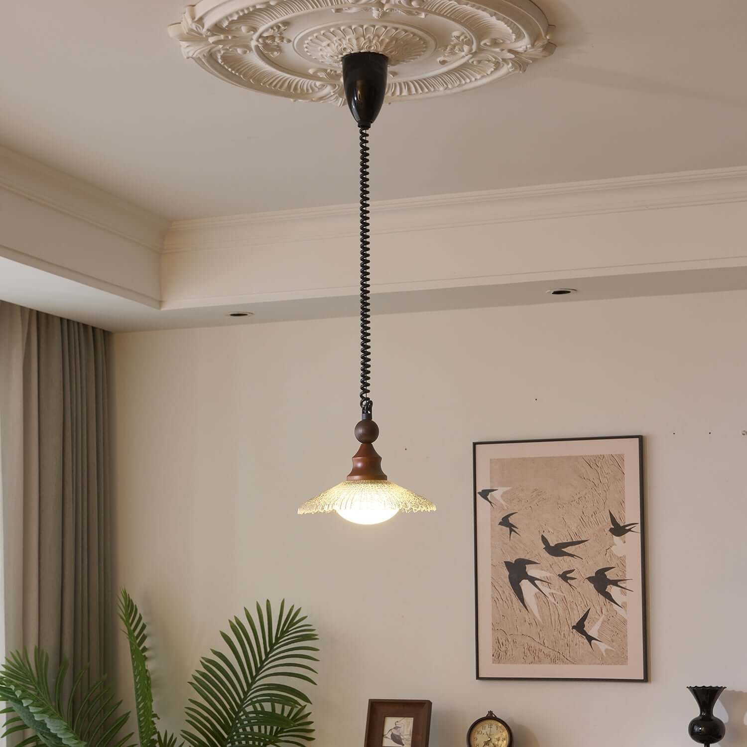 Pendant Light with Wooden Accents