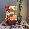 LumiFlair Floral Initial Night Lamp | Custom Resin Letter Light with Soft LED Glow