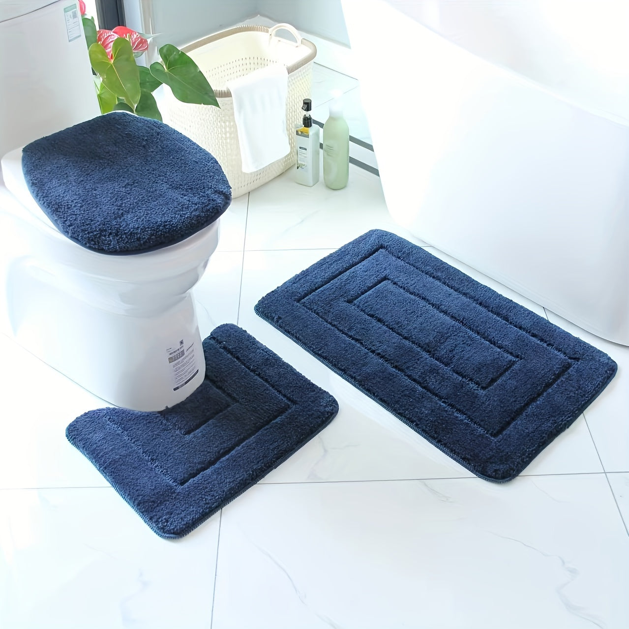 3-Piece Ultra-Fine Fibre Bathroom Mat Set – Quick-Drying and Absorbent