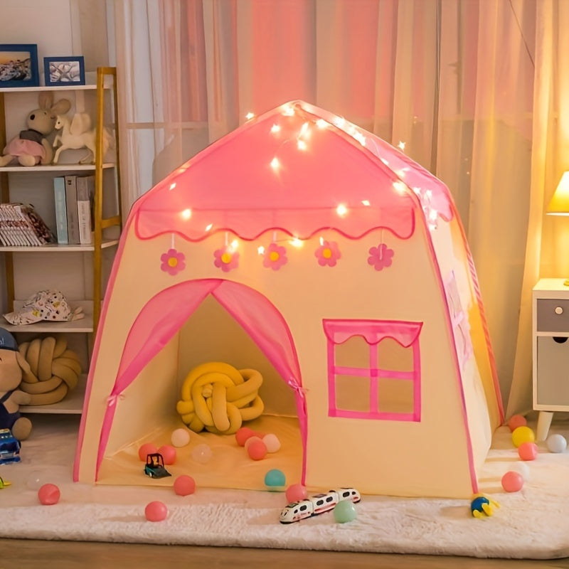 Flower Princess Tent for Children – With Star Lighting and Toy Accessories