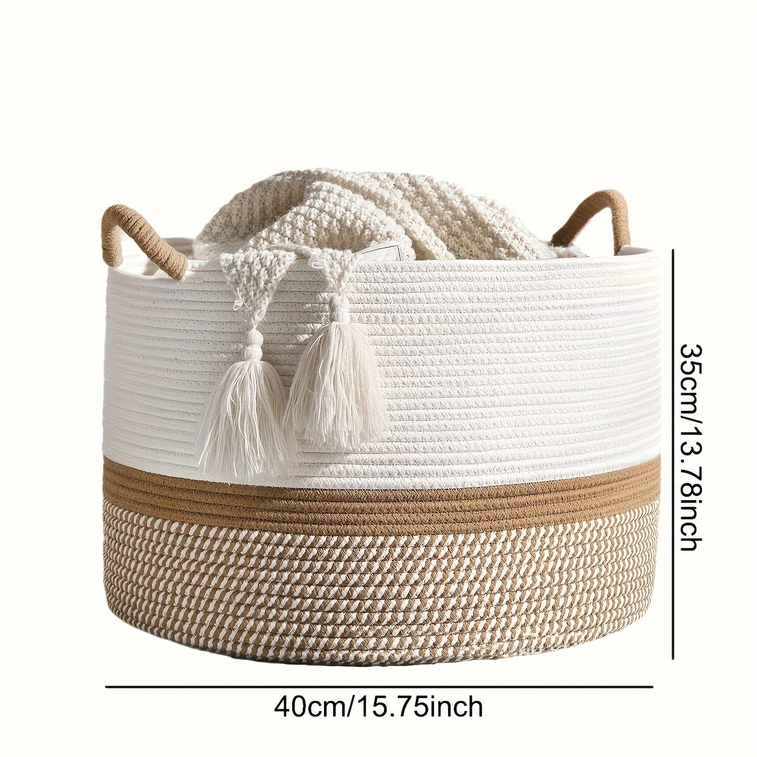 Boho Cotton Storage Basket - Stylish and Practical Solution
