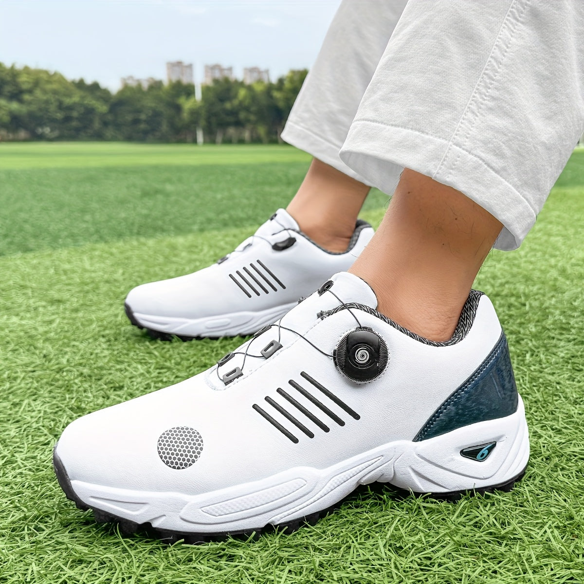 Golfeasy | Men's Golf Shoes with Grip & Dial Closure Mechanism | Rotatable Lacing System | Twist Closure | Lightweight & Breathable Design