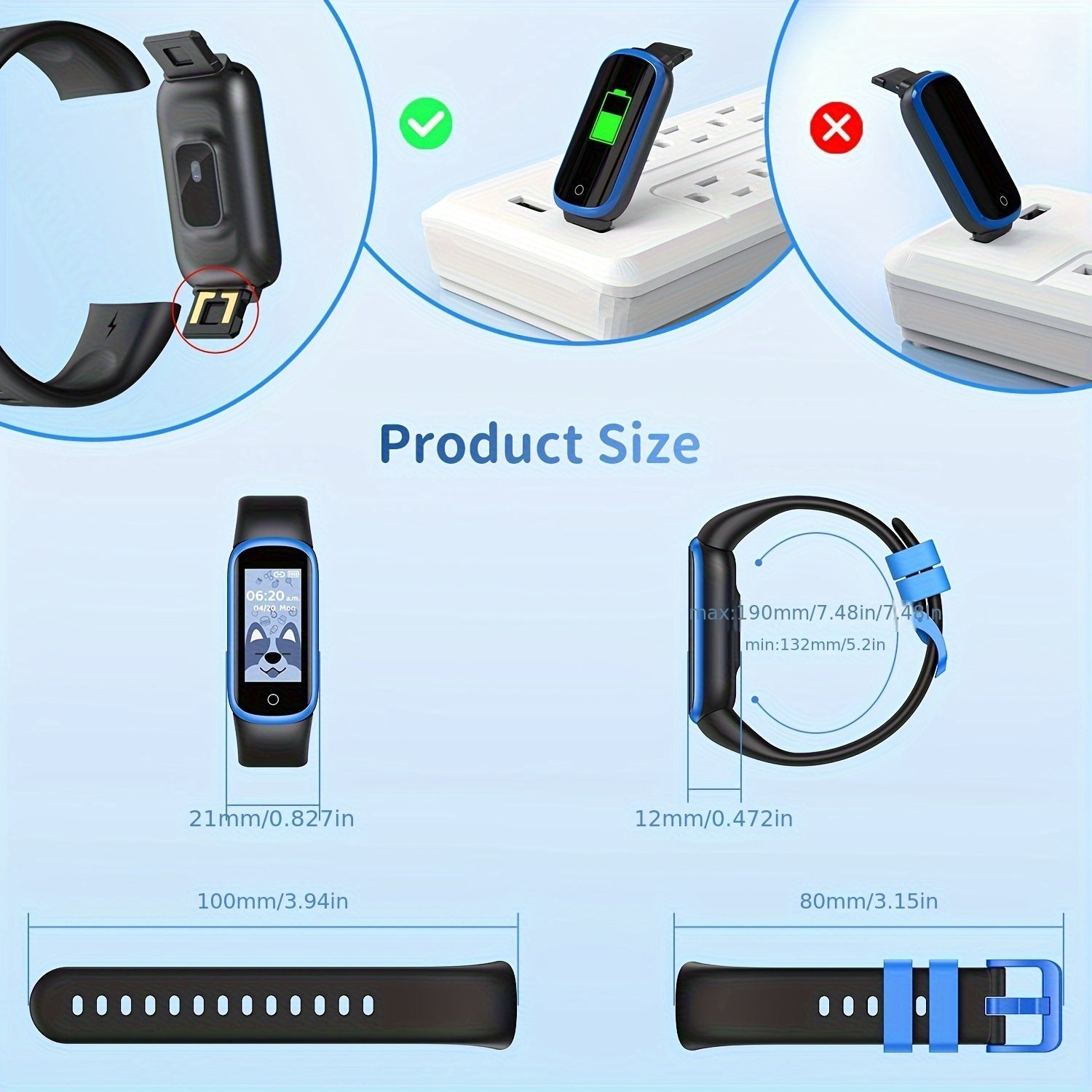 ActiveKid Slim Watch - For Children with Step and Calorie Counter