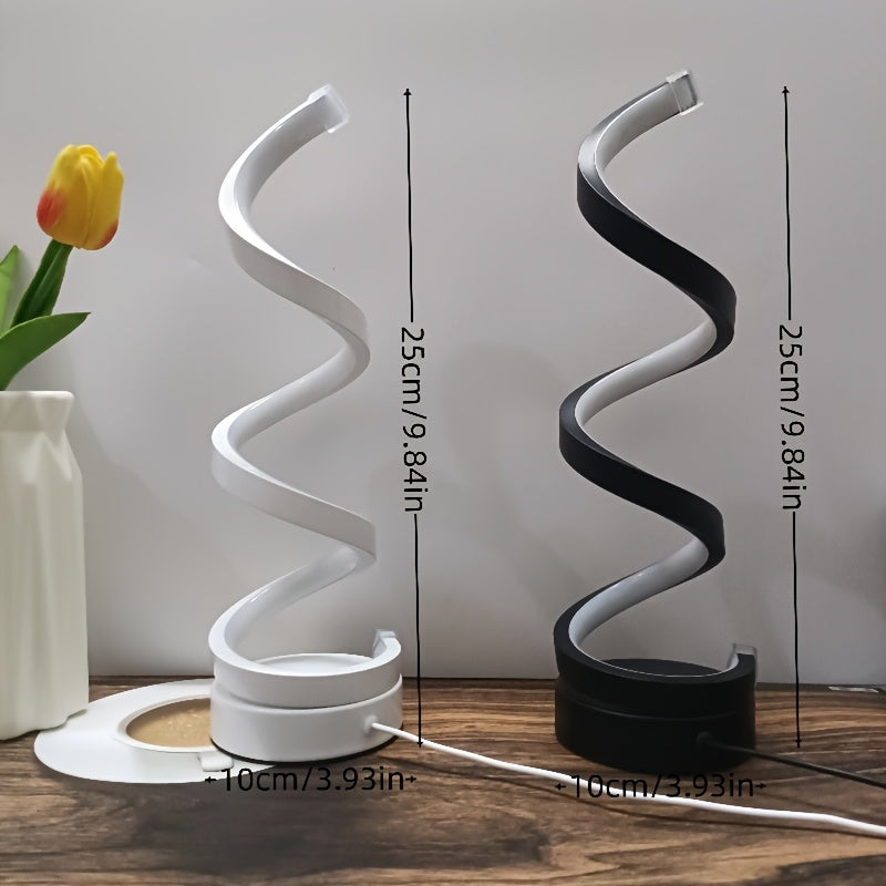 Spiral LED Desk Lamp – Modern Dimmable Lighting