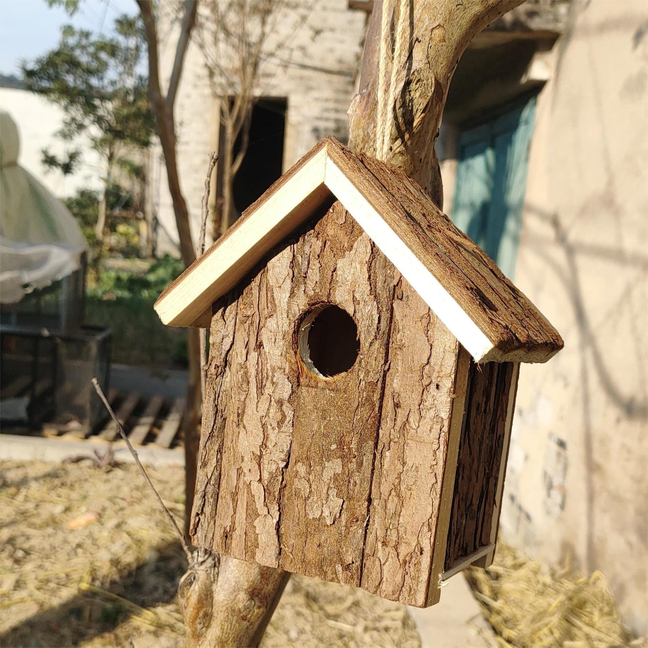 Rustic Wooden Birdhouse – A Cosy Home for Garden Birds