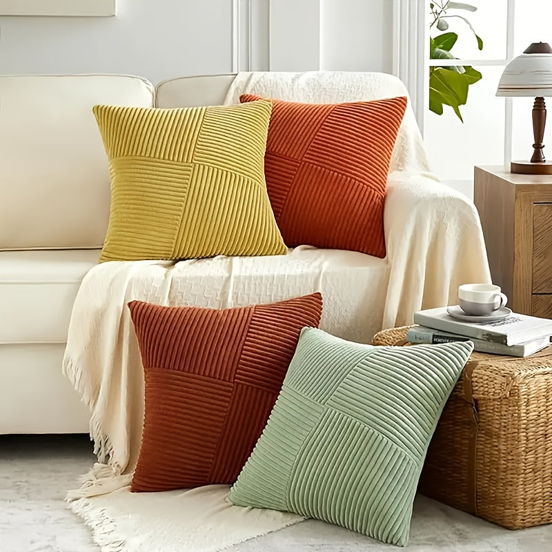 2-Piece Bohemian Style Corduroy Cushion Covers – Soft and Stylish for Sofa and Bed
