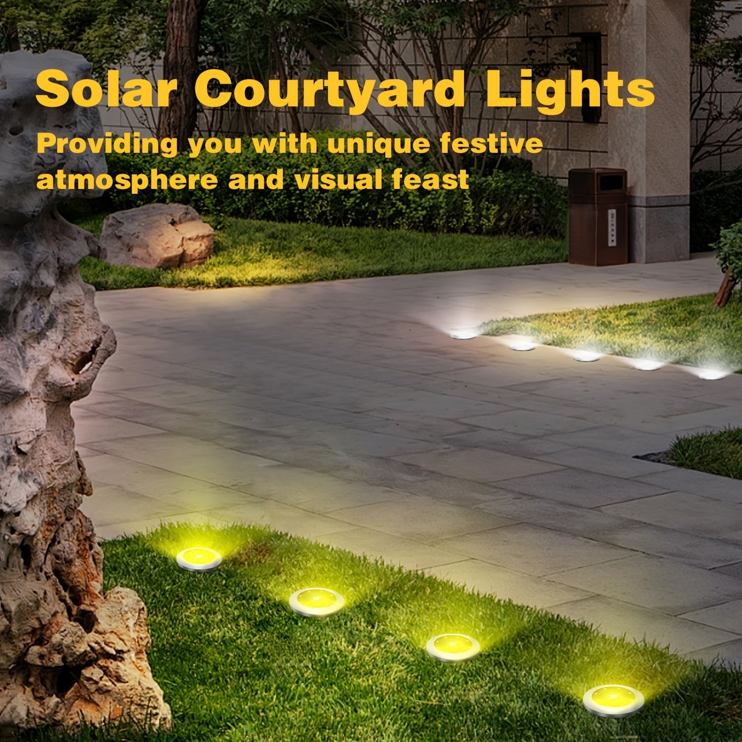 Solar Ground Spotlight – Geometric Stainless Steel Design for Gardens and Paths