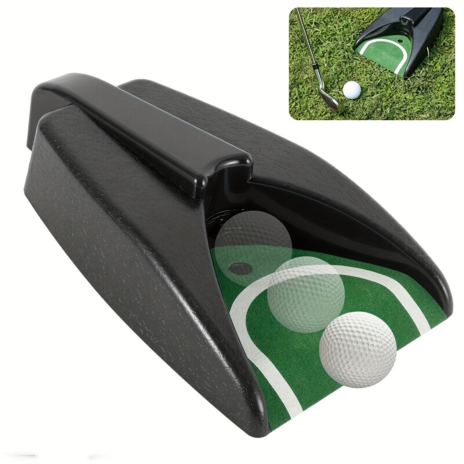 Putting Practice Mat with Automatic Return | Golf Putting Mat | Durable ABS, Improve Your Putt Skills