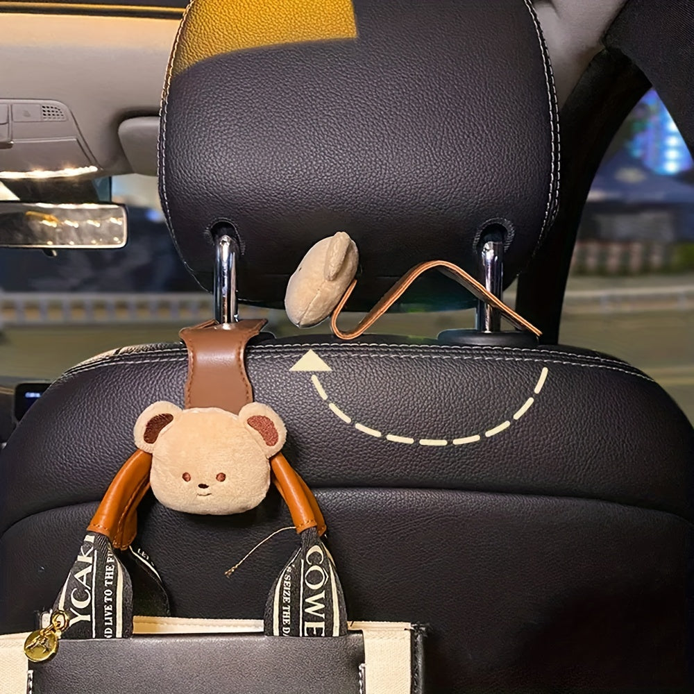 Car Seat Back Hooks with Bear Design – Practical Storage for On-the-Go (Buy 1 Get 1 Free)