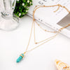 Natural Crystal Hexagon Gemstone Necklace – Aurora