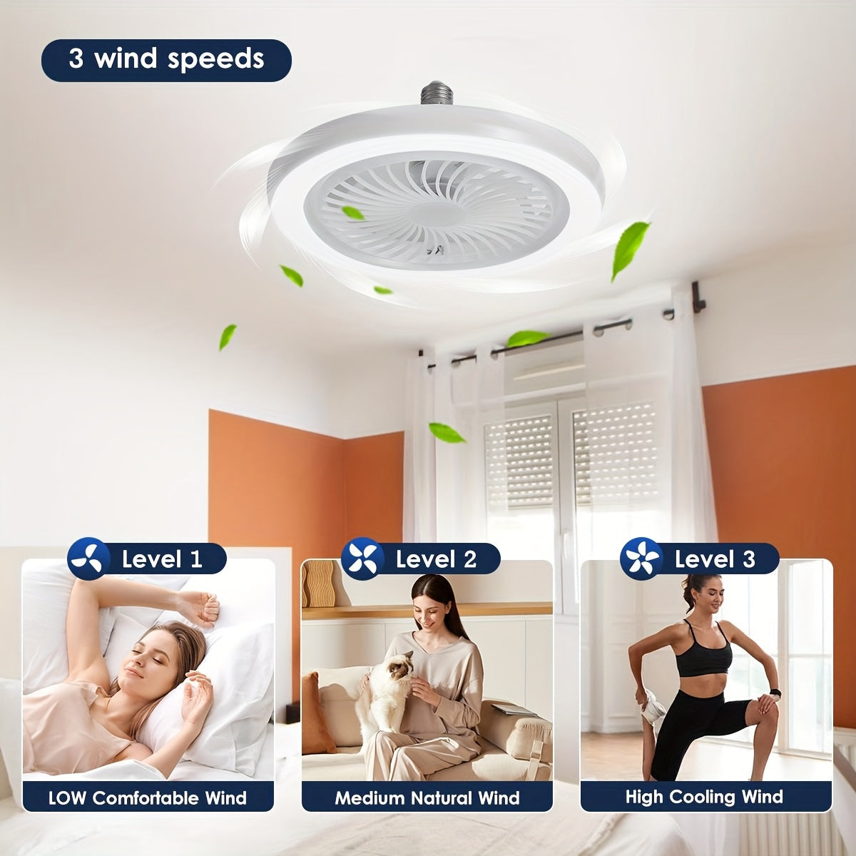 LED Slim Ceiling Fan Light – Dimmable and Quiet