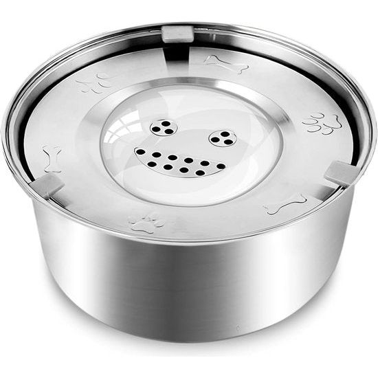 Stainless Steel Dog Water Bowl with Anti-Spill Function - AquaPaw