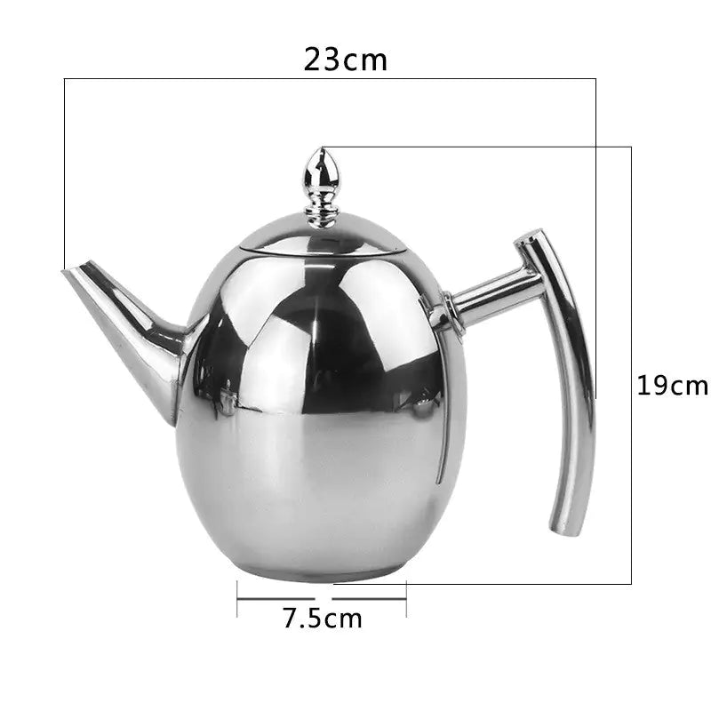 Stainless Steel Teapot with Infuser – TeaElegance