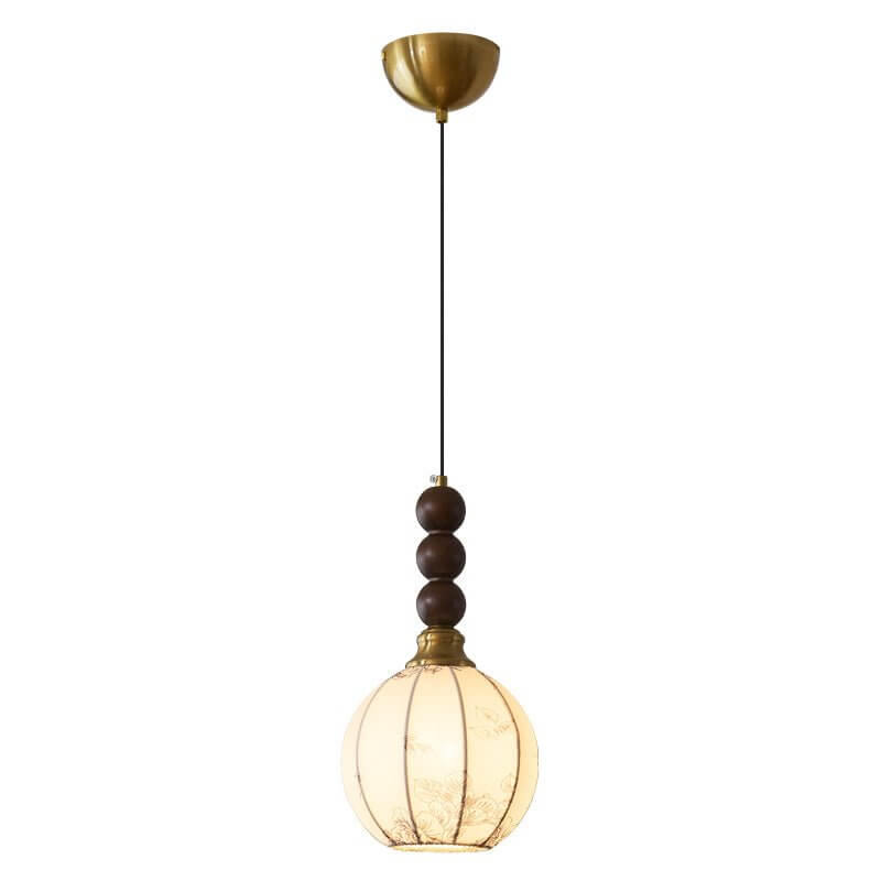 Pendant Light with Glass - Wood & Metal