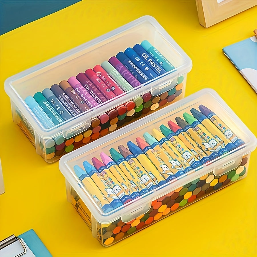 Transparent Storage Box - Practical and Durable for School Supplies