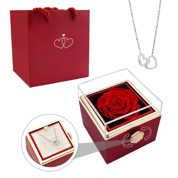 Eternal Rose Box - Personalised Necklace
