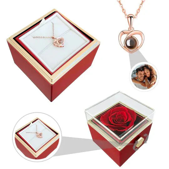 Eternal Rose Box - Necklace with Photo Projection