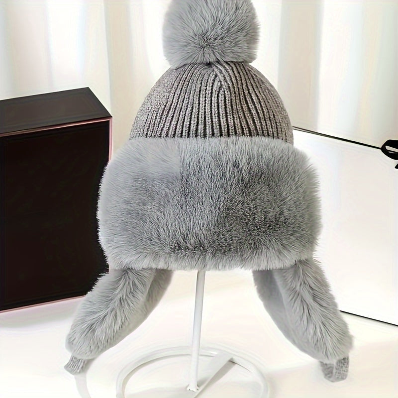 Warm Bomber Hat with Ear Flaps - For Cold Winter Days