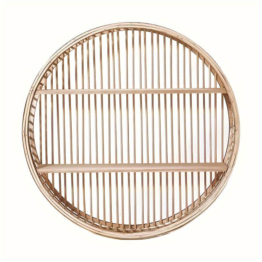 Handmade Bamboo Wall Shelf - Unique Round Design for Stylish Storage