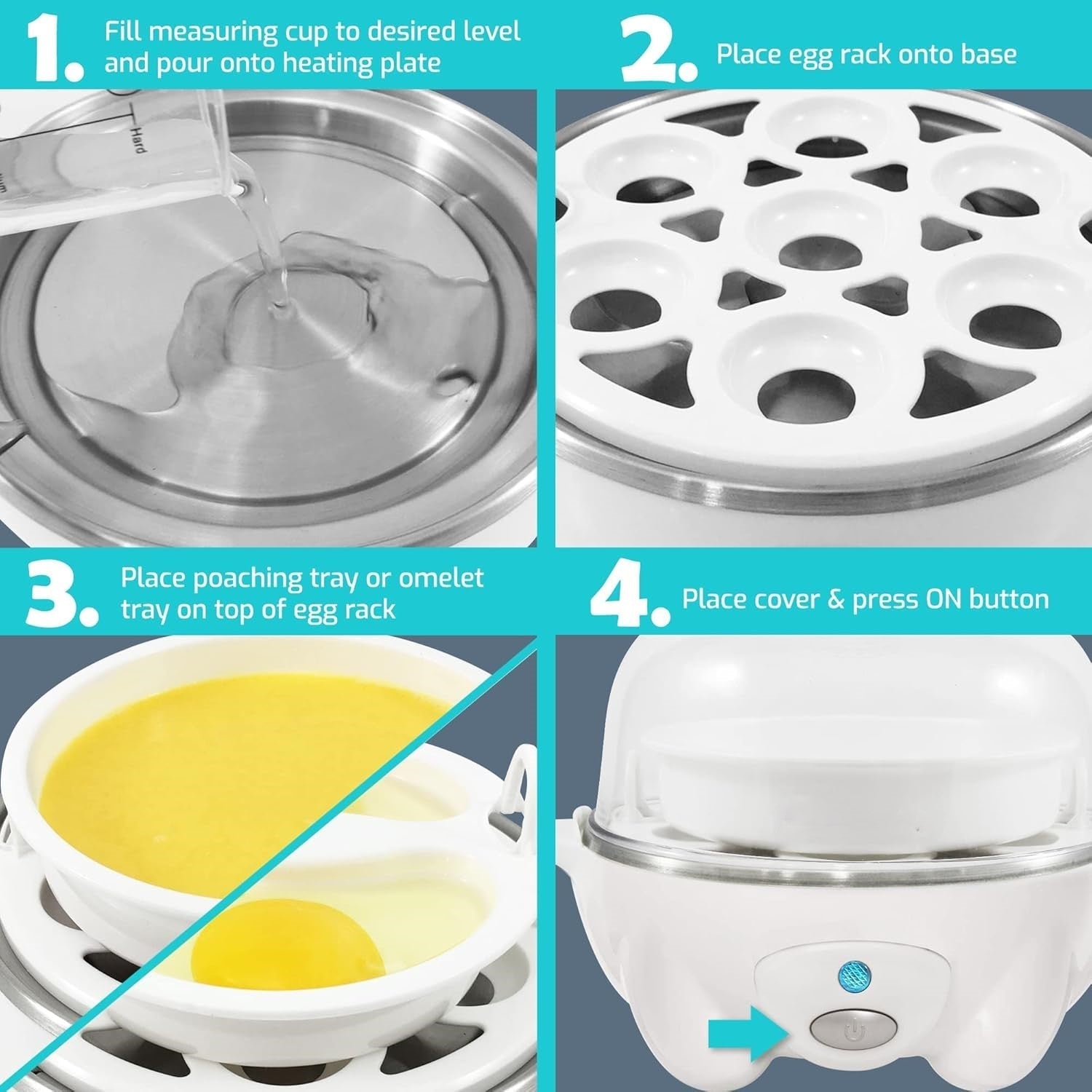 Egg Cooker – Quick Boiling, Poaching & Omelette Preparation with Automatic Shut-Off