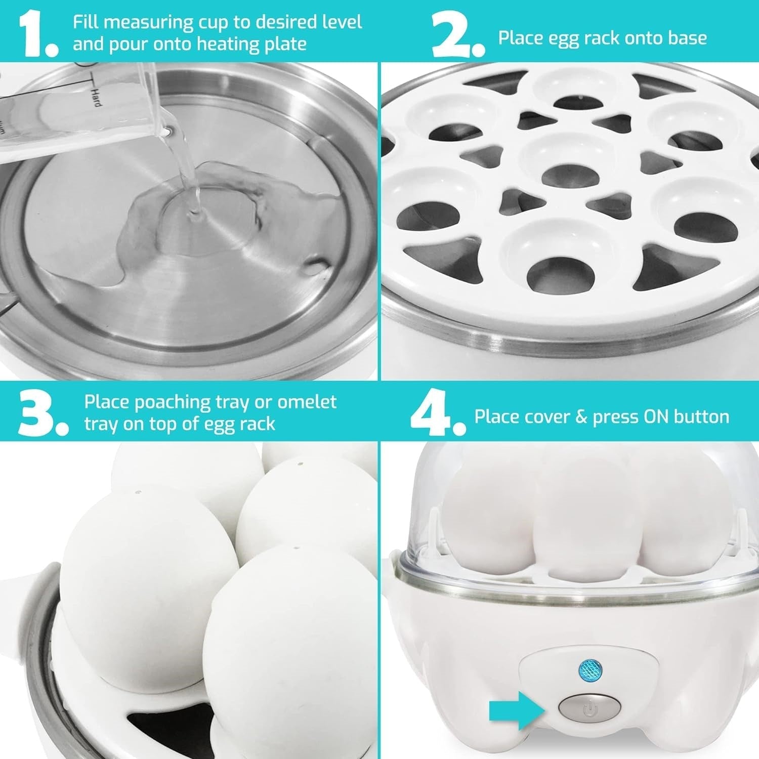 Egg Cooker – Quick Boiling, Poaching & Omelette Preparation with Automatic Shut-Off