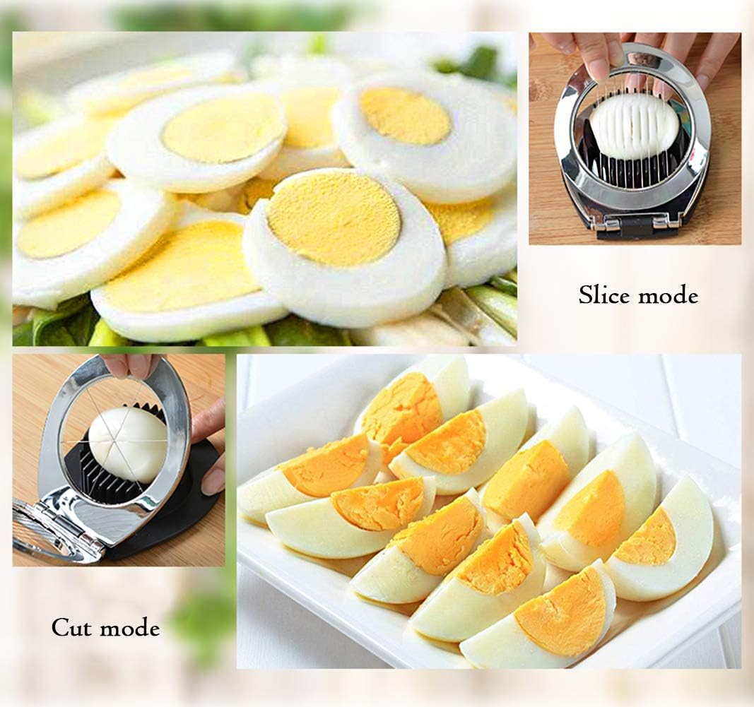 Egg Slicer Made of Stainless Steel – 3 Cutting Styles for Quick Preparation!
