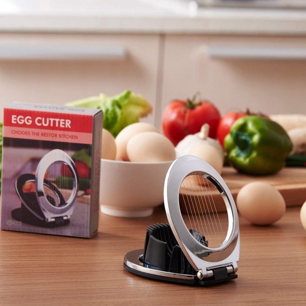 Egg Slicer Made of Stainless Steel – 3 Cutting Styles for Quick Preparation!