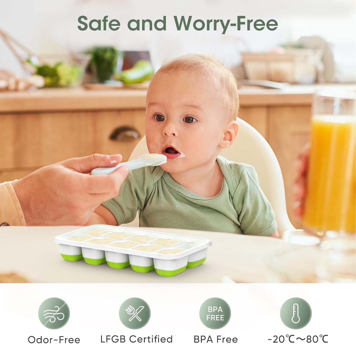 Stackable Silicone Ice Cube Moulds with Storage Box