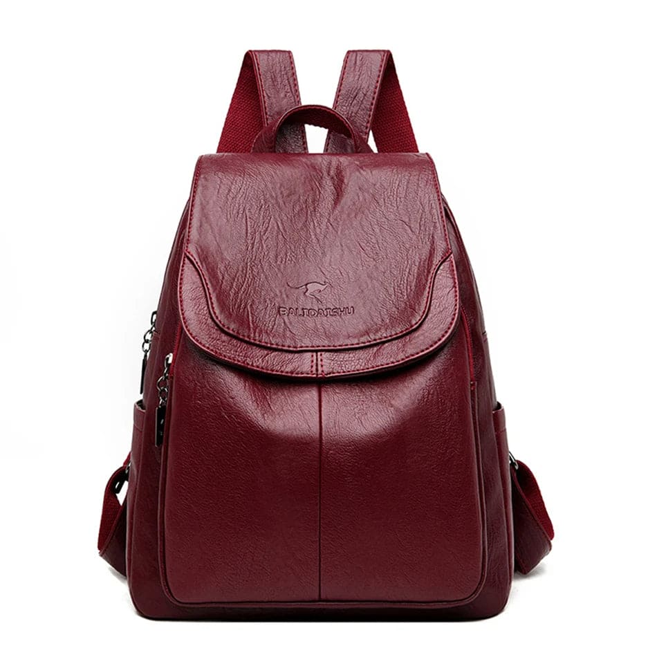 Ladies' Leather Backpack - Vegan Leather - Practical & Stylish