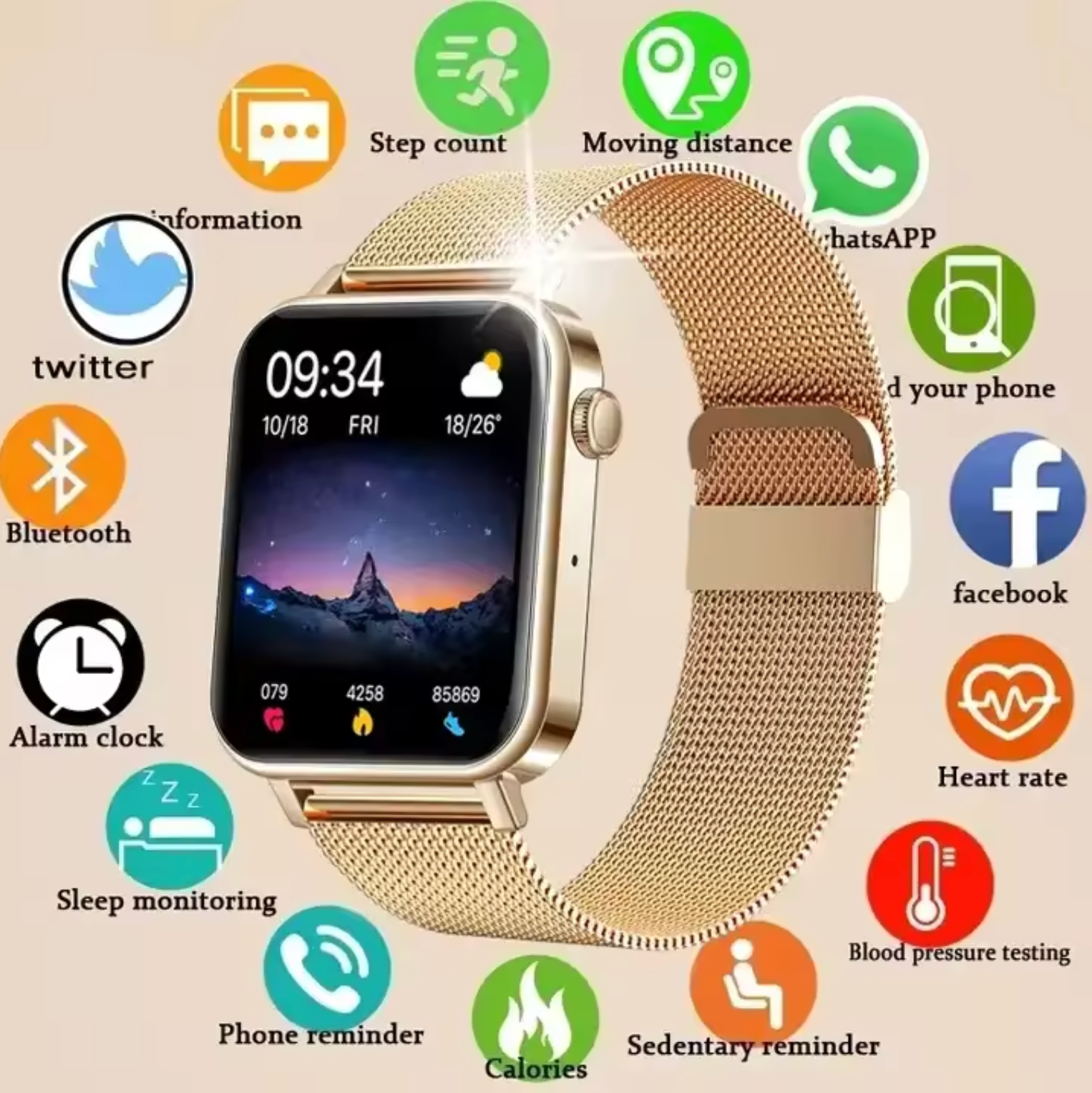Elegant Ladies Smartwatch - Health & Activity Tracker