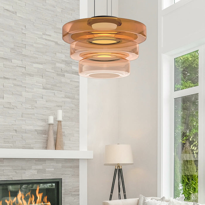 Glass Pendant Lamp Bauhaus Style - Adjustable