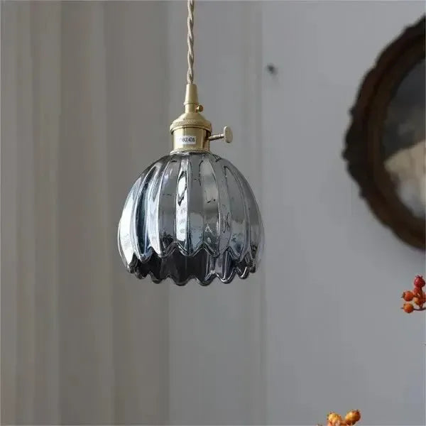 Elegant Glass Flower Pendant Lamp - Atmospheric Light