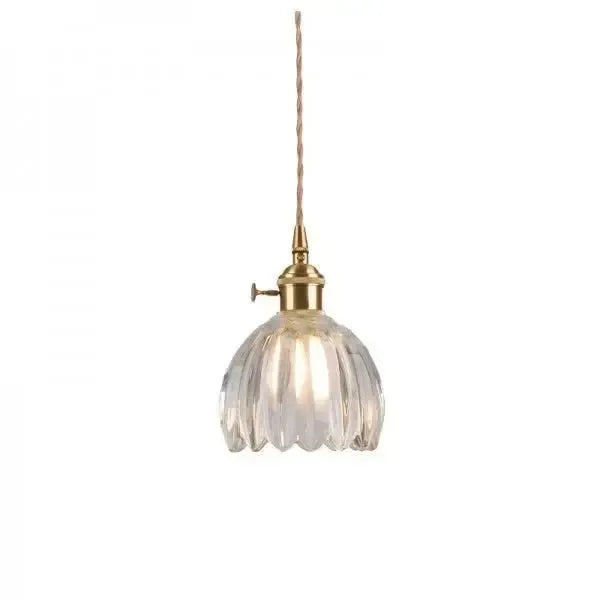 Elegant Glass Flower Pendant Lamp - Atmospheric Light