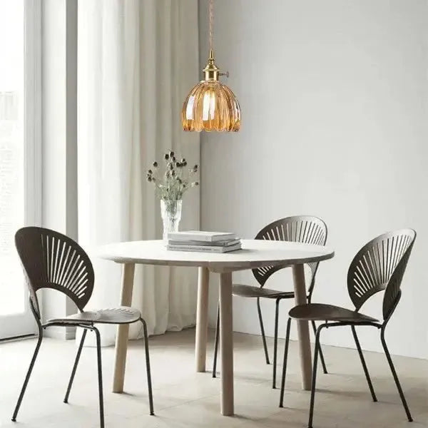 Elegant Glass Flower Pendant Lamp - Atmospheric Light