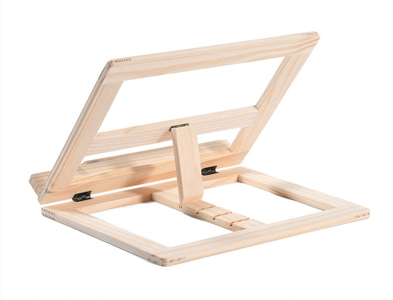 Wooden Book Stand - Multi-Device Holder Design