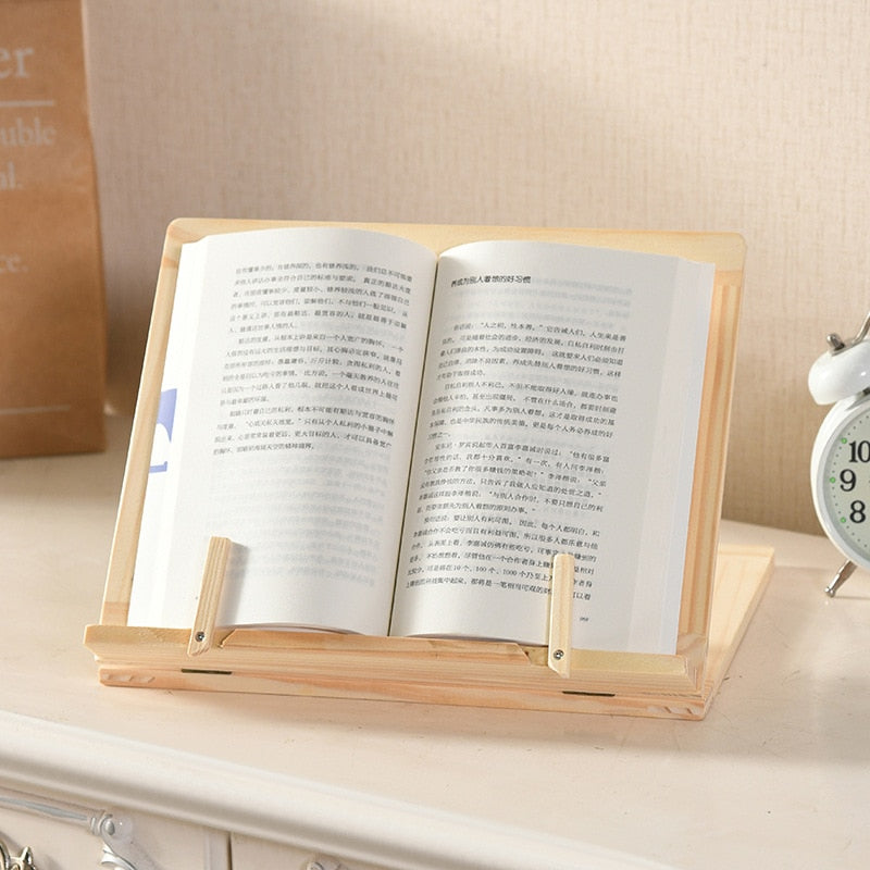Wooden Book Stand - Multi-Device Holder Design