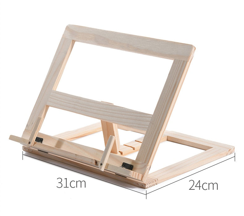 Wooden Book Stand - Multi-Device Holder Design