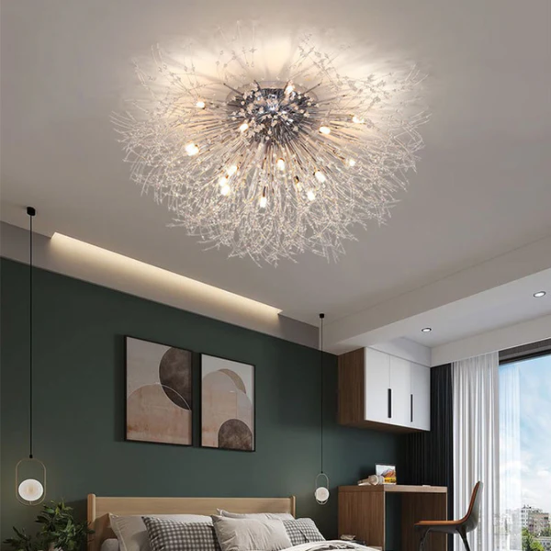 Xelva Luxe Ceiling Lamp - Crystal Flower Design - LED Lighting