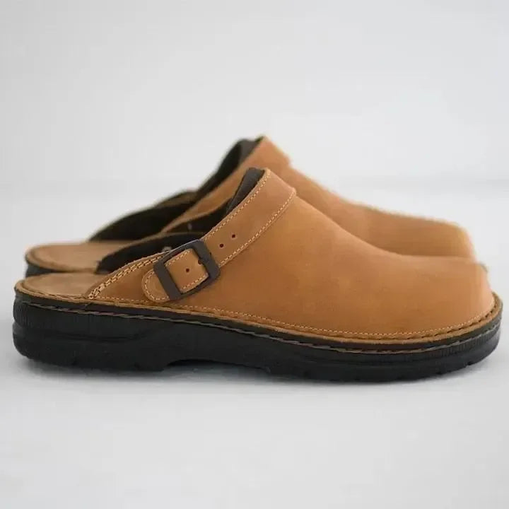 Comfortable Slip-On Leather Clogs - Stylish & Durable