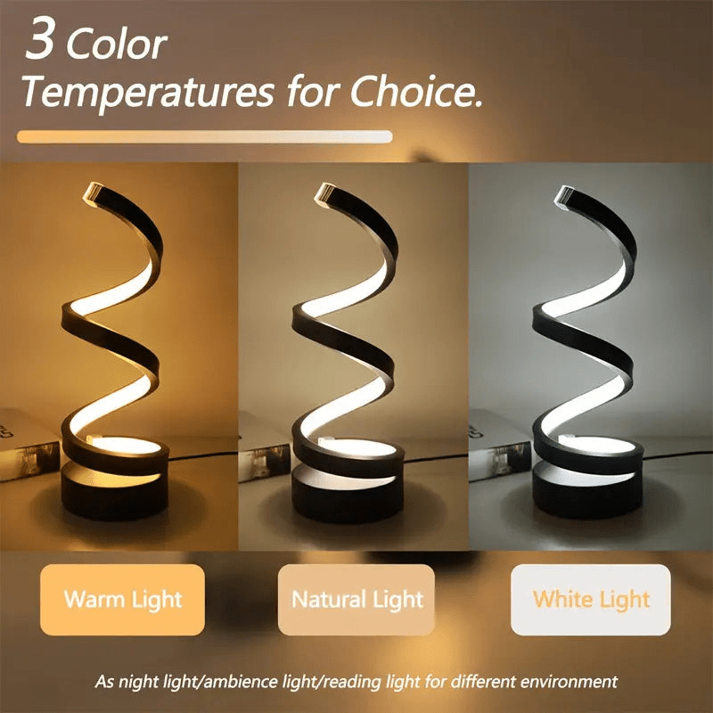 Spiral LED Table Lamp | Modern Design | Dimmable