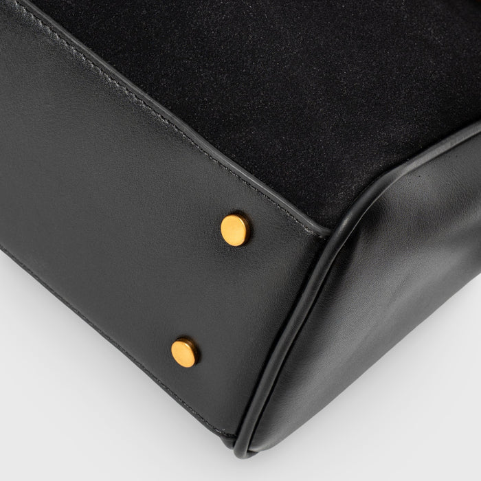 Luxury Suede Shoulder Bag with Vegan Leather Details