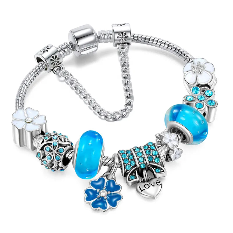 Silver Charm Bracelet - Elegant & Refined Design