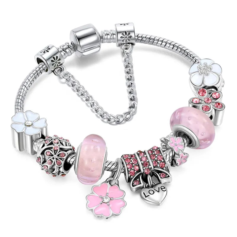 Silver Charm Bracelet - Elegant & Refined Design