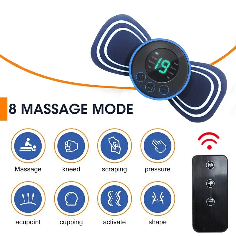 Portable Electric Mini Neck Massager with Pad & Remote Control | Smart Massager